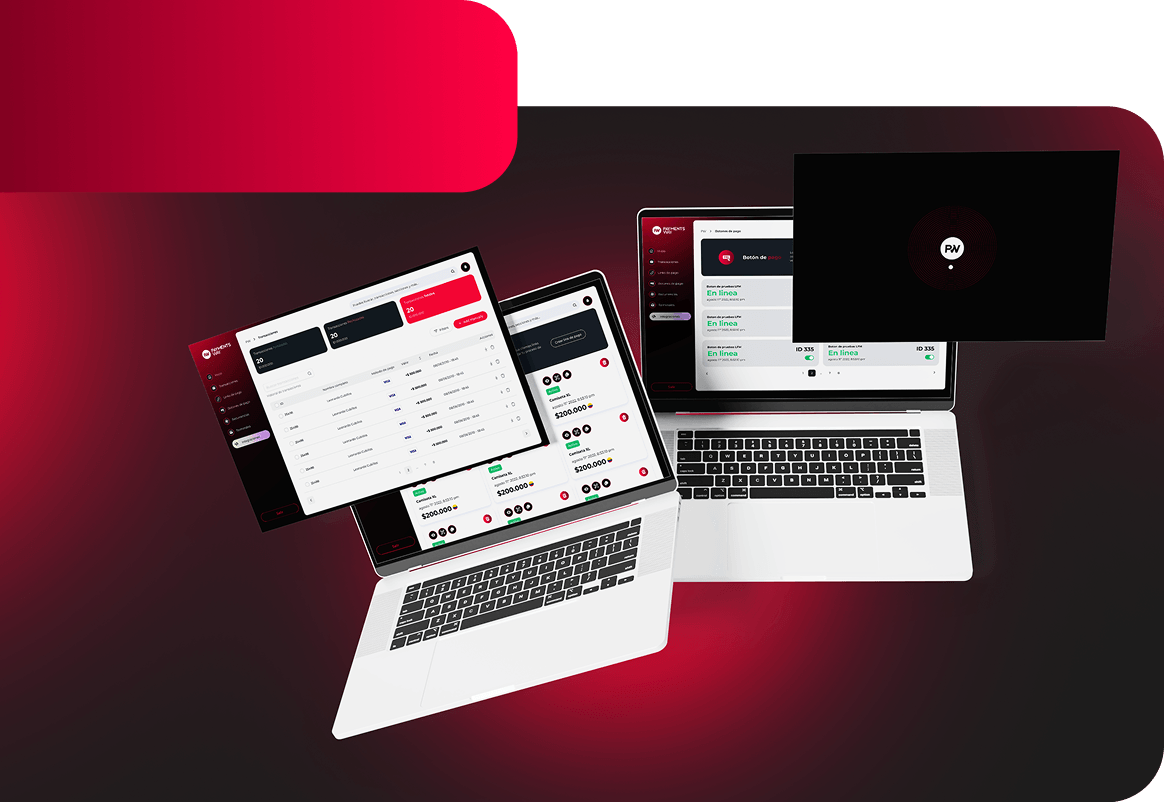 Plataforma Payments Go en laptop, tablet y monitor