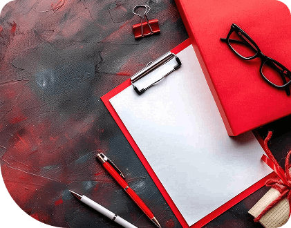 Tablero con lista de pagos y lentes sobre escritorio